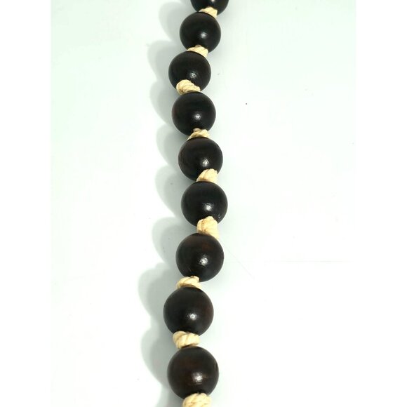 Handcrafted Wooden Rosary Necklace With Heart & Cross Design - Picture 8 of 8